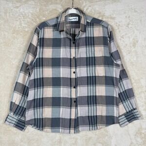 Diane Von Furstenberg Plaid Button Up Shirt Women's‎ Long Sleeve Top